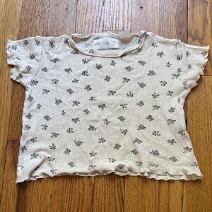 Zara Kids Cream Floral Tee